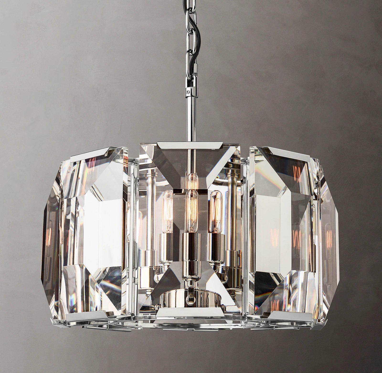 Rylight 4/7/10/14-Light Round Crystal Chandelier in Brass/Black Finish