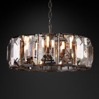 Rylight 4/7/10/14-Light Round Crystal Chandelier in Brass/Black Finish