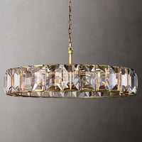 Rylight 4/7/10/14-Light Round Crystal Chandelier in Brass/Black Finish