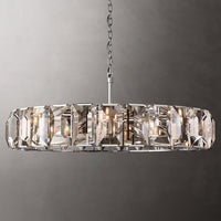 Rylight 4/7/10/14-Light Round Crystal Chandelier in Brass/Black Finish