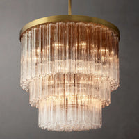 ثريا أنبوبية كريستالية مستديرة/مستطيلة من Rylight 1/3 طبقات