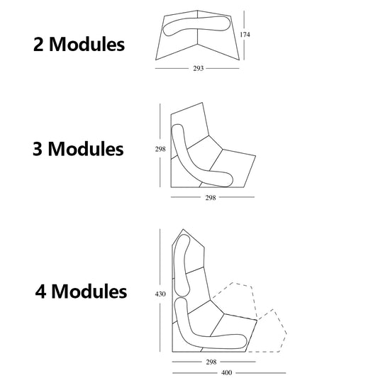 Rylight 2/3/4 Modules Curved Rock Corner Sofa