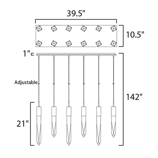 مصباح السقف المستدير/المستطيل الحديث والفاخر من Rylight باللون الأسود