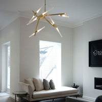 Rylight Simple Brass/Black Branches Chandelier