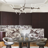 Rylight Simple Brass/Black Branches Chandelier