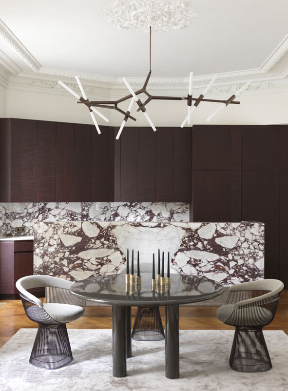 Rylight Simple Brass/Black Branches Chandelier