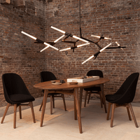 Rylight Simple Brass/Black Branches Chandelier