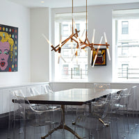 Rylight Simple Brass/Black Branches Chandelier