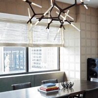 Rylight Simple Brass/Black Branches Chandelier