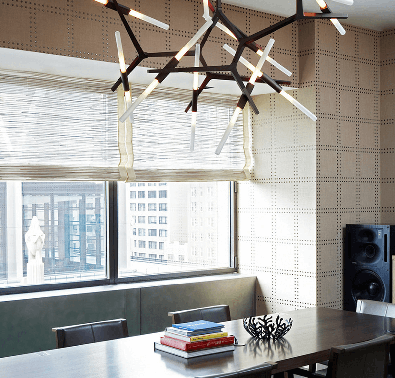 Rylight Simple Brass/Black Branches Chandelier