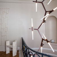 Rylight Simple Brass/Black Branches Chandelier