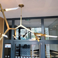 Rylight Simple Brass/Black Branches Chandelier