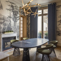 Rylight Simple Brass/Black Branches Chandelier
