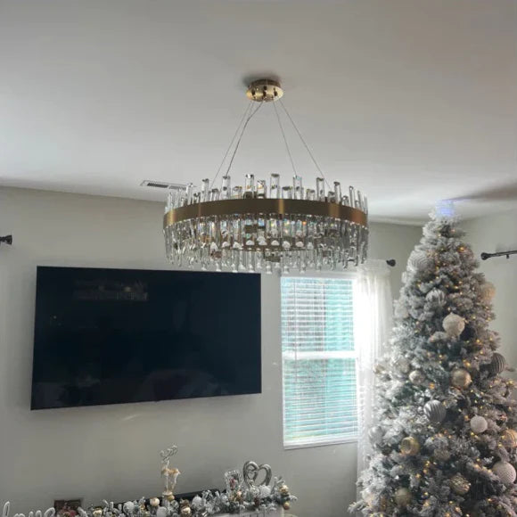 Rylight Luxury&Modern Round Ring Crystal Chandelier