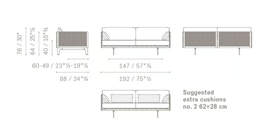 Rylight Office Black Feather/Velvet Sofa
