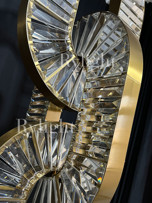 Moderne luxe kristallen kroonluchters met meerdere ringen