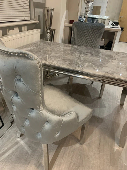 Luxury Velvet Dining Chair in Gold/Chrome Color