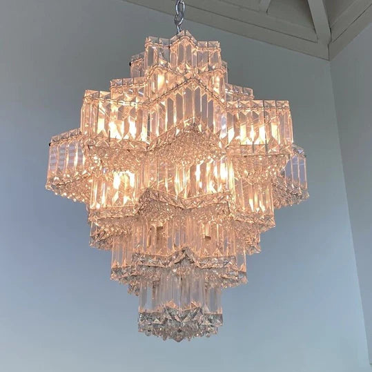ثريا كريستالية على شكل نجمة من Rylight 4/6 طبقات من الكروم