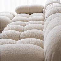 Nordic Minimalist Mid-century Cream Square Retro Modular Sofa