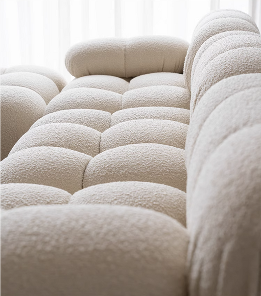Nordic Minimalist Mid-century Cream Square Retro Modular Sofa