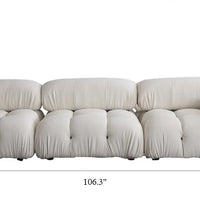 Nordic Minimalist Mid-century Cream Square Retro Modular Sofa