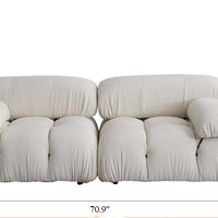 Nordic Minimalist Mid-century Cream Square Retro Modular Sofa