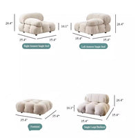 Nordic Minimalist Mid-century Cream Square Retro Modular Sofa