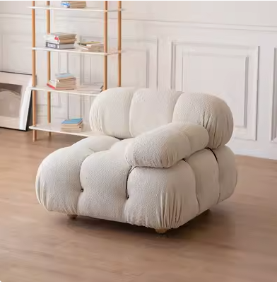 Nordic Minimalist Mid-century Cream Square Retro Modular Sofa