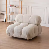 Nordic Minimalist Mid-century Cream Square Retro Modular Sofa