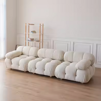 Nordic Minimalist Mid-century Cream Square Retro Modular Sofa