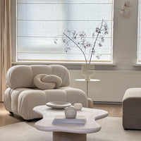 Nordic Minimalist Mid-century Cream Square Retro Modular Sofa