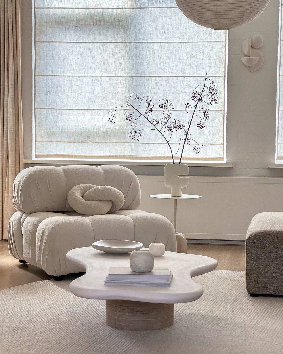 Nordic Minimalist Mid-century Cream Square Retro Modular Sofa