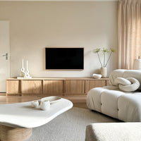 Nordic Minimalist Mid-century Cream Square Retro Modular Sofa