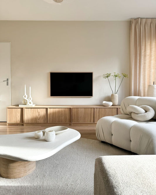 Nordic Minimalist Mid-century Cream Square Retro Modular Sofa