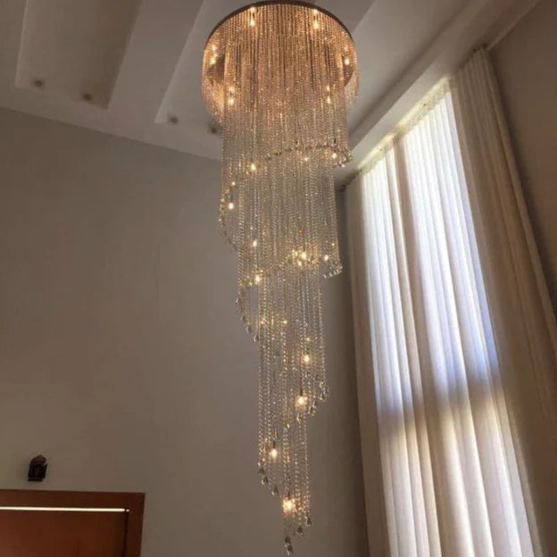 Rylight Cascade Spiral Crystal Chandelier