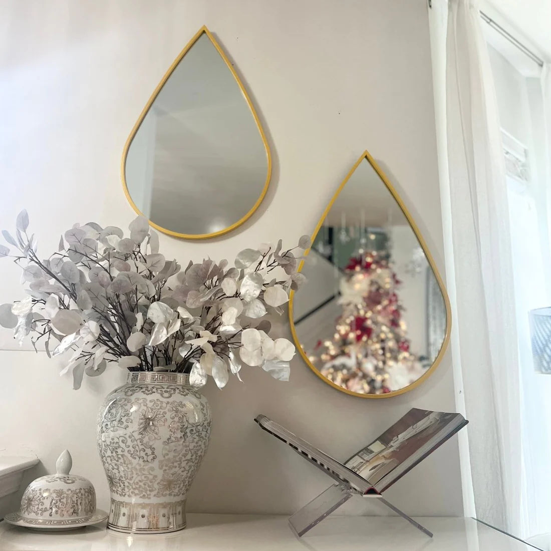 Shimmery Gold Water Drop Mirror