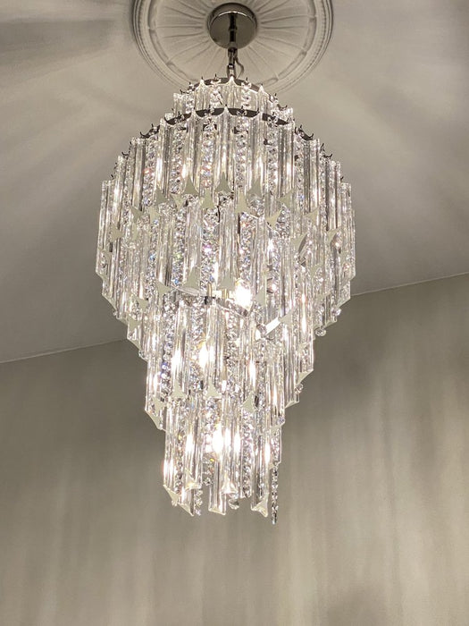 Rylight 6/12/18/20/21/27-Light Extra Long Crystal Chandelier