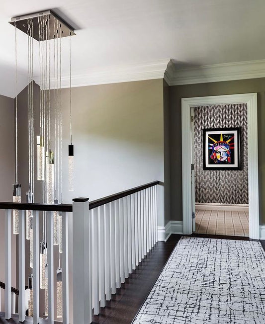 ثريا Rylight 3/7/13/25/41-Light Glacier Bubble Crystsal باللون الذهبي/الكروم/الأسود