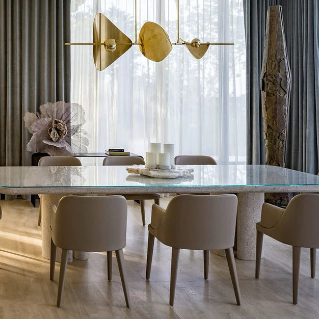 Rylight 3-Light Minimalist Linear Brass Chandelier
