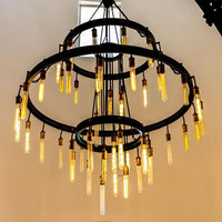 Rylight 3-laags ringkroonluchter met zwart/bronskleur