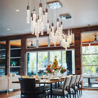 ثريا Rylight 3/7/13/25/41-Light Glacier Bubble Crystsal باللون الذهبي/الكروم/الأسود