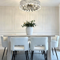 Rylight moderne ronde kroonluchter in zwarte afwerking met rechthoekige kristallen