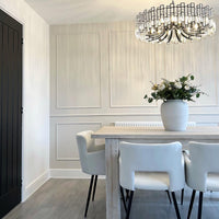 Rylight moderne ronde kroonluchter in zwarte afwerking met rechthoekige kristallen