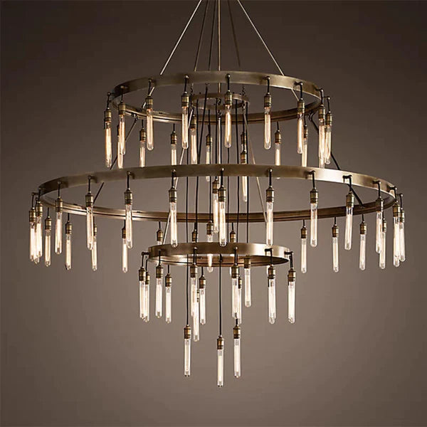 Rylight 3-laags ringkroonluchter met zwart/bronskleur