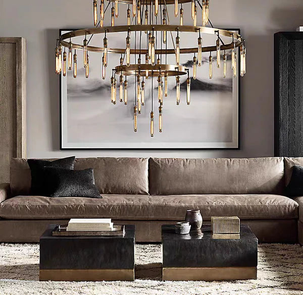 Rylight 3-Tier Ring Chandelier With Black/Bronze Color