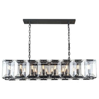 Rylight 12/14/16/18/22-Light Rectangular Crystal Candle Chandelier