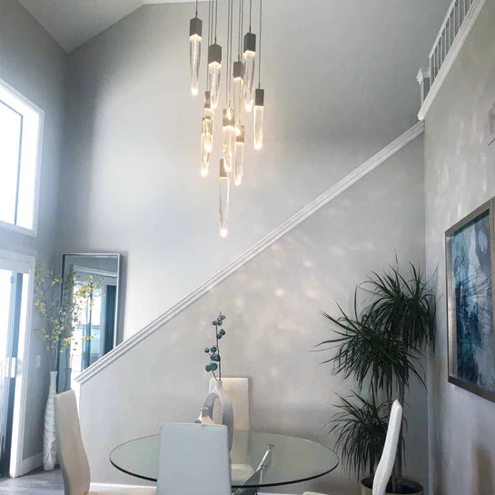 Rylight moderne en luxe ronde/rechthoekige plafondhanglamp in zwarte afwerking