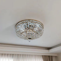 ثريا كريستالية حديثة بإضاءة مدمجة 9/12/15 باللون الذهبي/الفضي