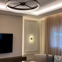 ثريا ذات قضيب زجاجي ذات طبلة مستديرة من رايلايت