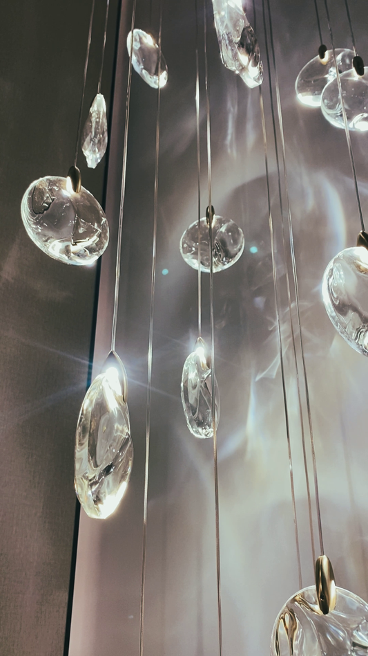 Rylight Light luxe kristallen jade kroonluchter voor trap/foyer/ruimte met hoog plafond 